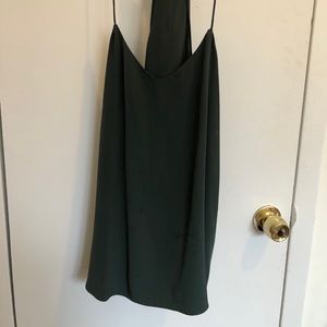 Tibi’s signature racer back tank in dark green